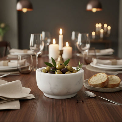 Handmade White Marble Bowl