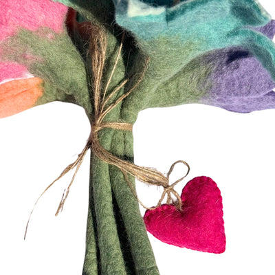 PACK OF 10 - Handmade Felt Flower Spring Maya Bouquet
