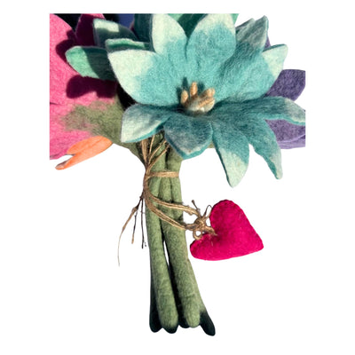 PACK OF 10 -  Handmade Felt Flower Spring Light-Kissed Petals