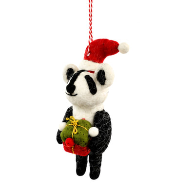 Racoon with Christmas Gift Felt Ornament