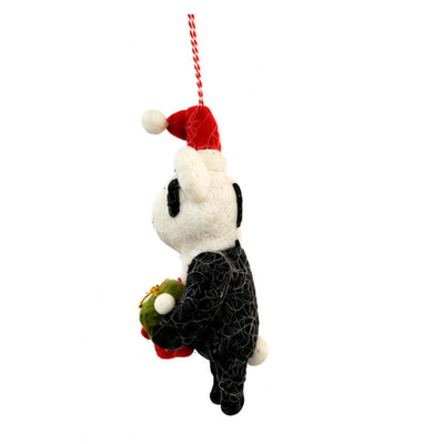 Racoon with Christmas Gift Felt Ornament