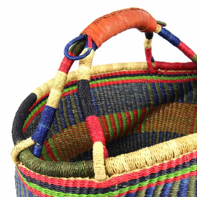 PACK 2 Bolga Market Basket, Large - Mixed Colors