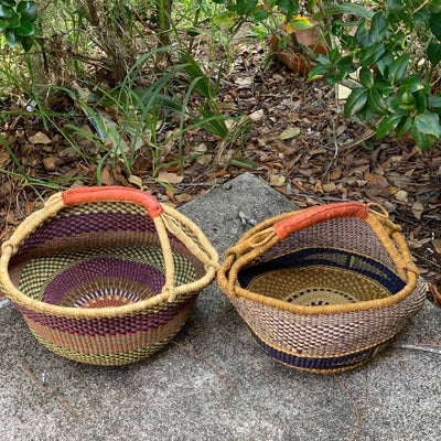 PACK 2 Bolga Market Basket, Large - Mixed Colors