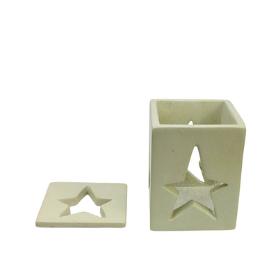 Hand-Carved Soapstone Star Cutout Tealight Box