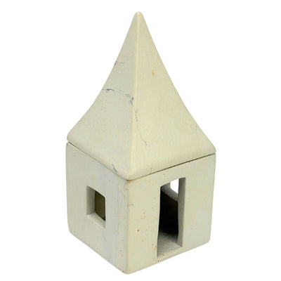 Hand-Carved Soapstone House Tealight Box