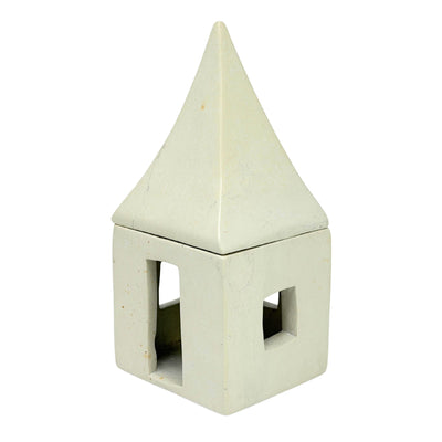 Hand-Carved Soapstone House Tealight Box