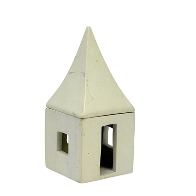 Hand-Carved Soapstone House Tealight Box