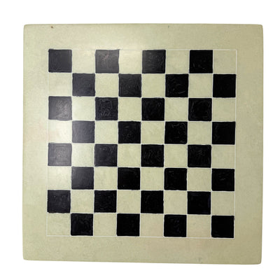 Soapstone Hand-Carved Checker Set with Decorative Fish
