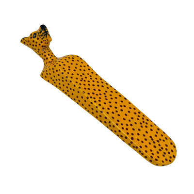 Carved Kenya Jacaranda Wood Door Stopper - Cheetah