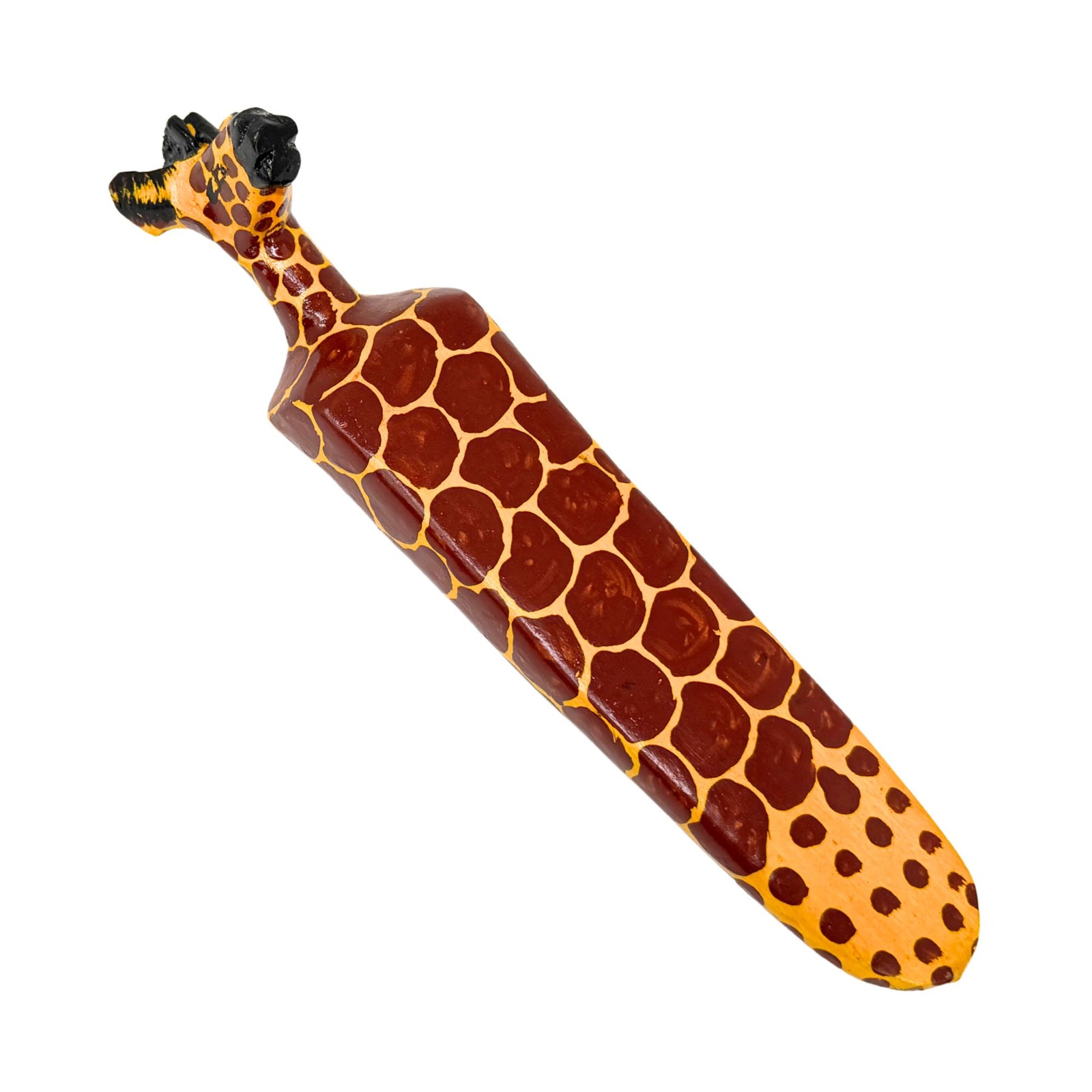 Carved Kenya Jacaranda Wood Door Stopper - Giraffe