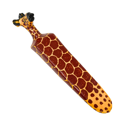 Carved Kenya Jacaranda Wood Door Stopper - Giraffe