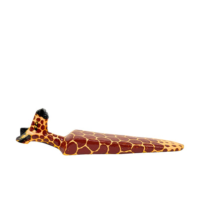 Carved Kenya Jacaranda Wood Door Stopper - Giraffe