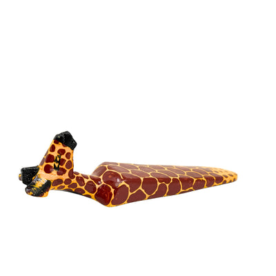 Carved Kenya Jacaranda Wood Door Stopper - Giraffe