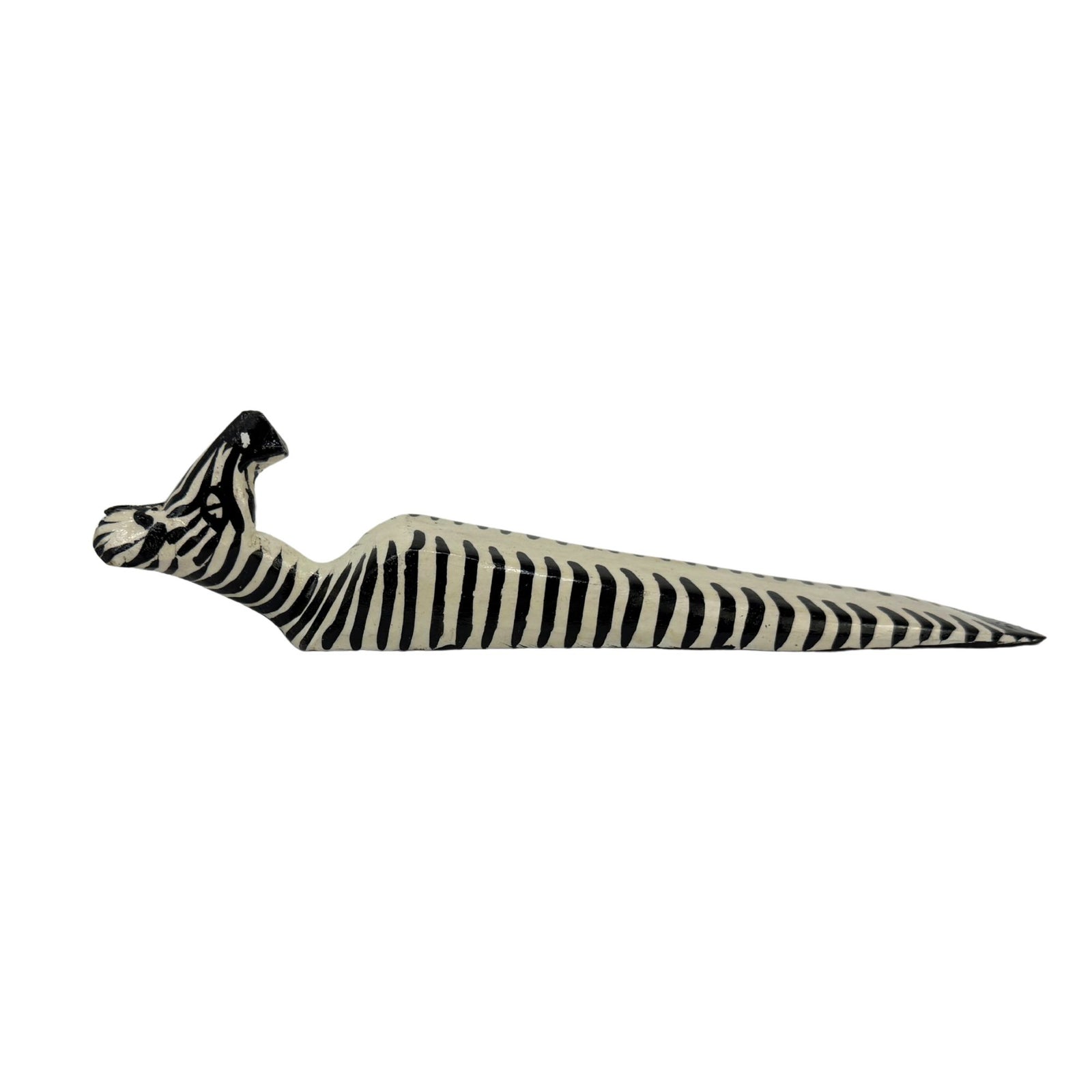 Carved Kenya Jacaranda Wood Door Stopper - Zebra