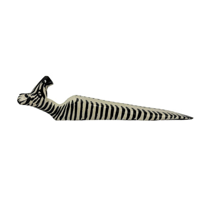Carved Kenya Jacaranda Wood Door Stopper - Zebra