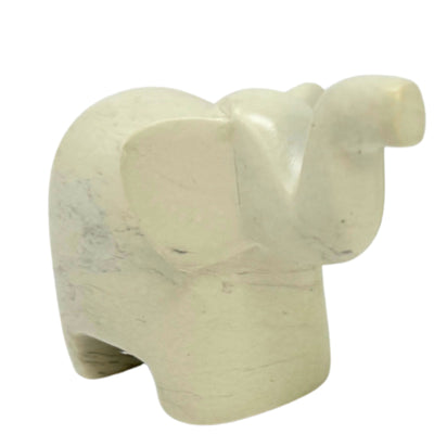 Soapstone Elephant - Trunk Up - Natural Stone