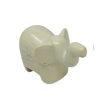 Soapstone Elephant - Trunk Up - Natural Stone
