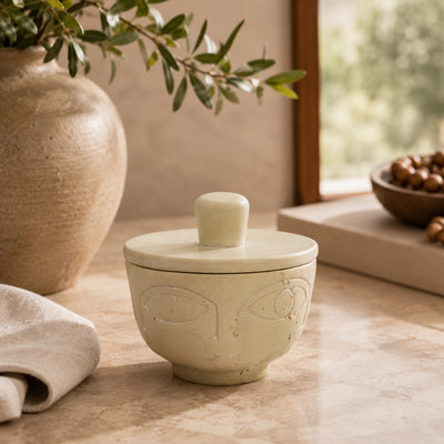 Hand-Carved Soapstone Makonde Face Keepsake Box