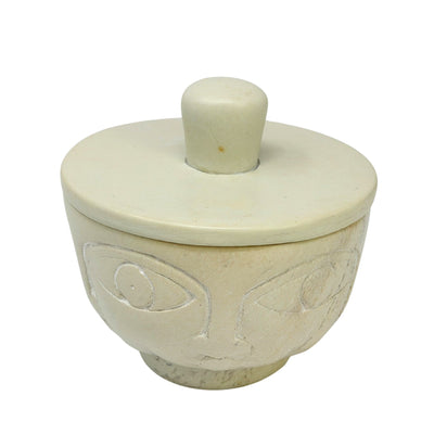 Hand-Carved Soapstone Makonde Face Keepsake Box