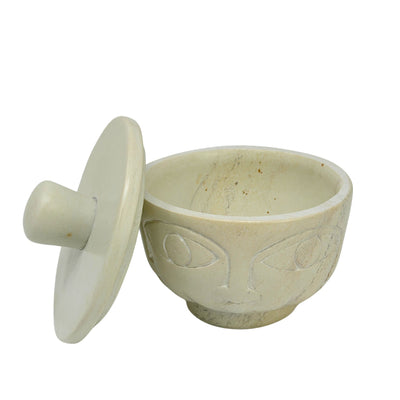 Hand-Carved Soapstone Makonde Face Keepsake Box