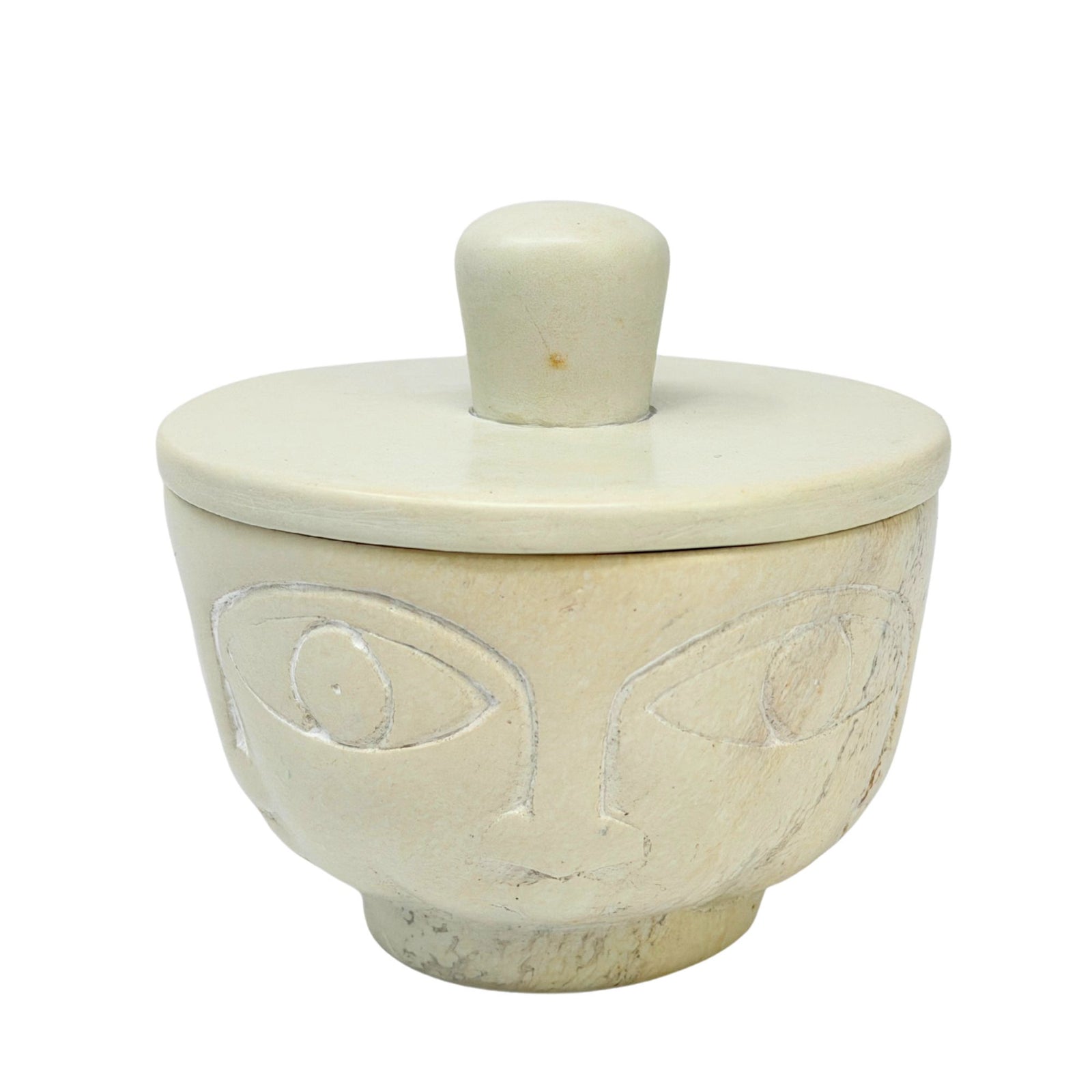 Hand-Carved Soapstone Makonde Face Keepsake Box
