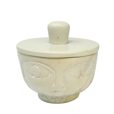 Hand-Carved Soapstone Makonde Face Keepsake Box