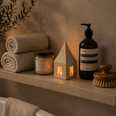 Hand-Carved Soapstone House Tealight Box
