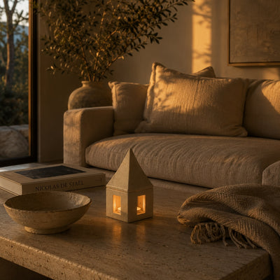 Hand-Carved Soapstone House Tealight Box