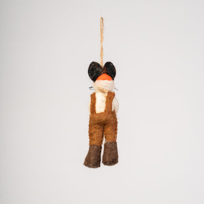 Woodland Fox Book Lover Felt Ornament