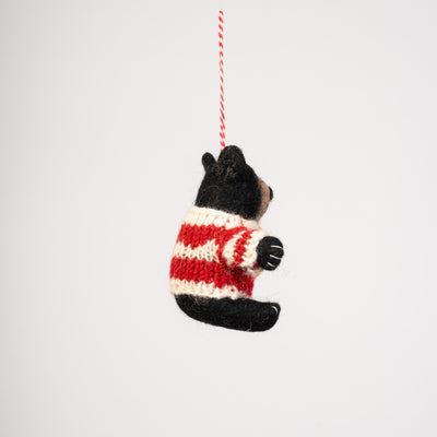 Cozy Bear with Honey Pot Felt Ornament
