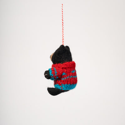 Cozy Honey Bee Bear Felt Ornament