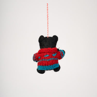 Cozy Honey Bee Bear Felt Ornament