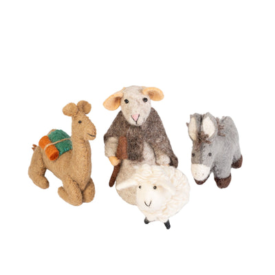 Handcrafted Felt Mice Nativity Set with Storage Bag – 11 Pieces
