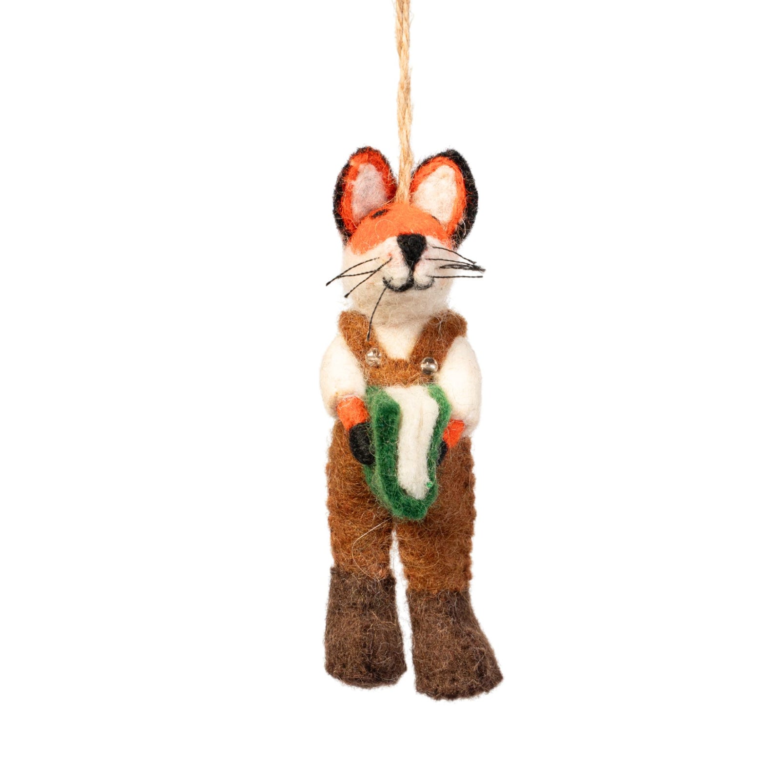 Woodland Fox Book Lover Felt Ornament
