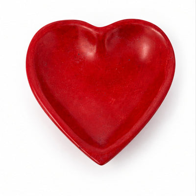 Soapstone Heart Bowl - Small - Red No Design