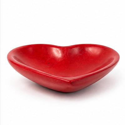 Soapstone Heart Bowl - Small - Red No Design