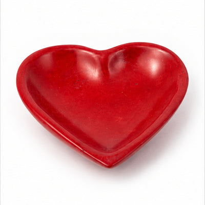 Soapstone Heart Bowl - Small - Red No Design