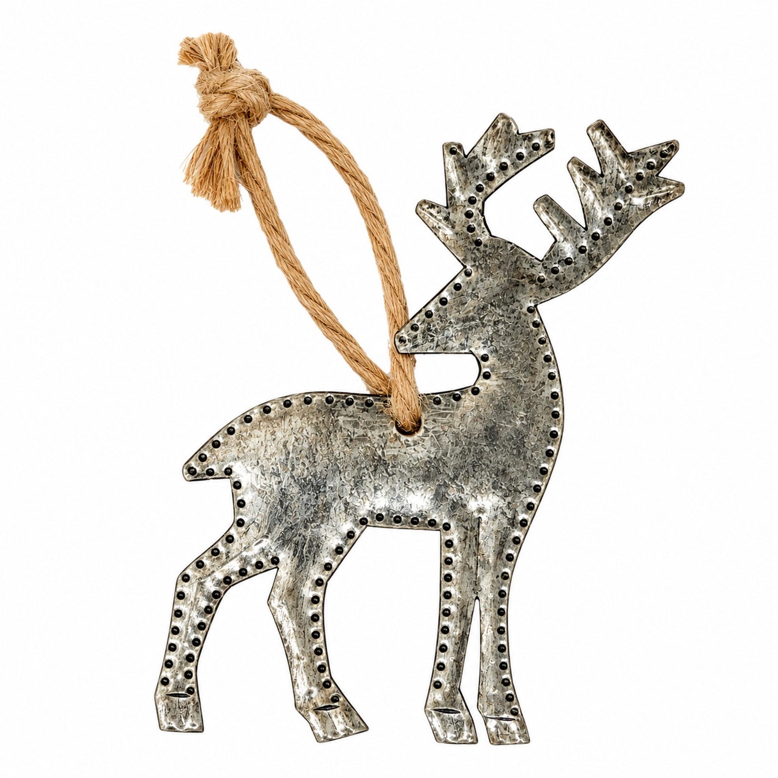 Deer Haitian Metal Drum Ornament