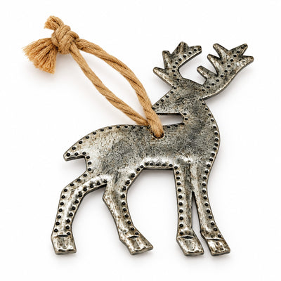 Deer Haitian Metal Drum Ornament
