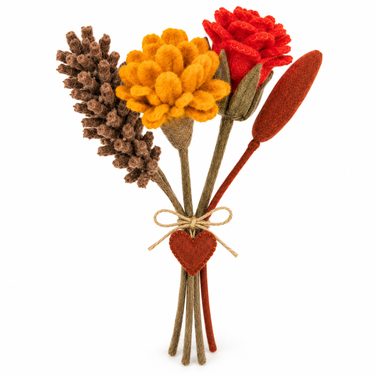 Handmade Felt Autumn Flower Harvest Bouquet