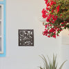 Flower & Birds in Flight Ringed Haitian Metal Drum Square Wall Art (11" x 12")