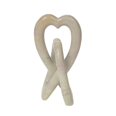 Soapstone Heart Eternal Love Knot Sculpture. 6 inch