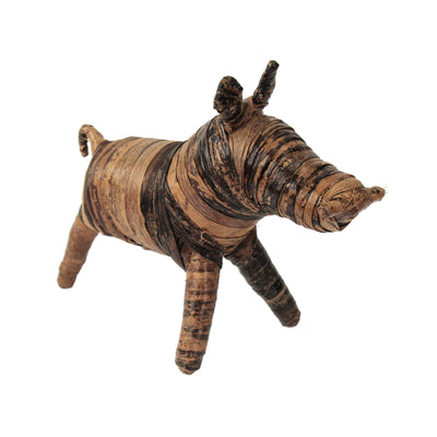 Banana Fiber Safari Animal Hippo Sculpture