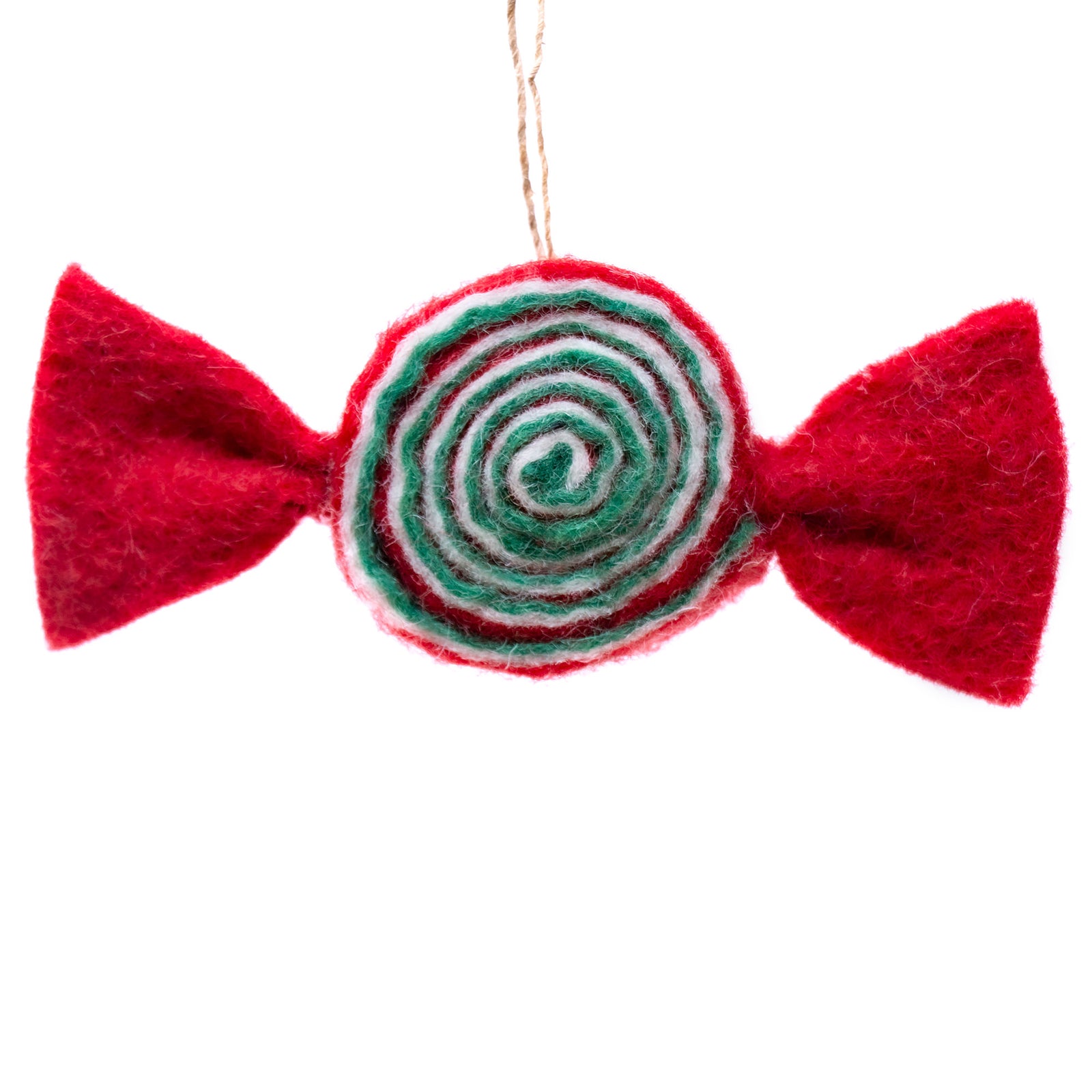 Classic Candy-Red/Green Handmade Felt Ornament
