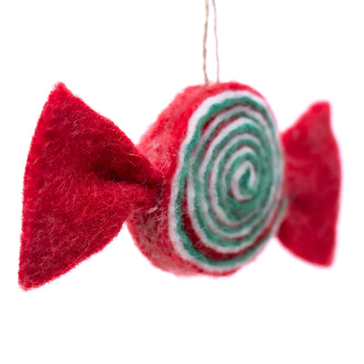 Classic Candy-Red/Green Handmade Felt Ornament