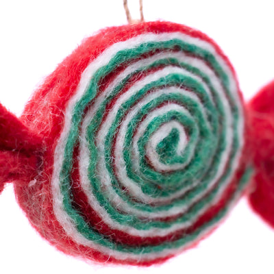 Classic Candy-Red/Green Handmade Felt Ornament