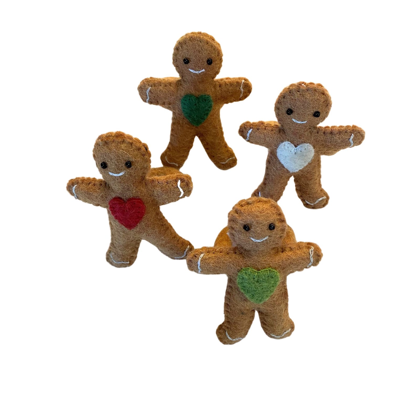 Christmas Ginger Friends Felt Napkin Rings, Set of 4