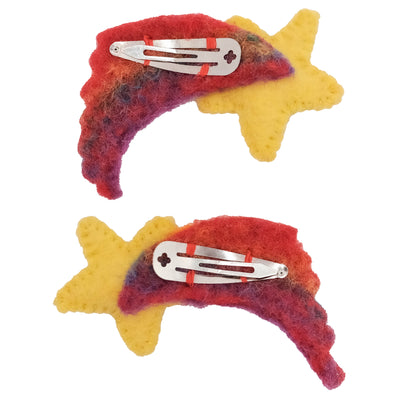 Rainbow Handmade Felt Hair Clips