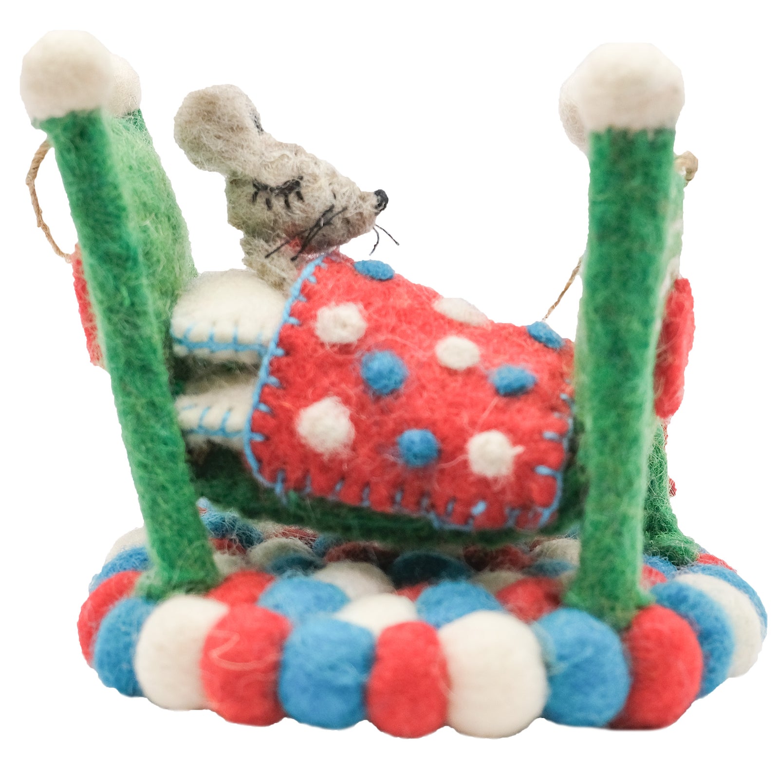 Santa Mouse Felt Holiday Ornament