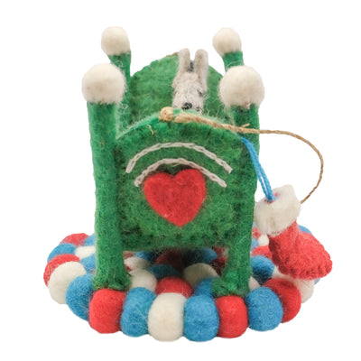 Santa Mouse Felt Holiday Ornament